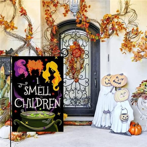 Halloween Decorations Garden Flag 12x18 Vertical‎ Double Sided I Smell Children - Picture 3 of 6